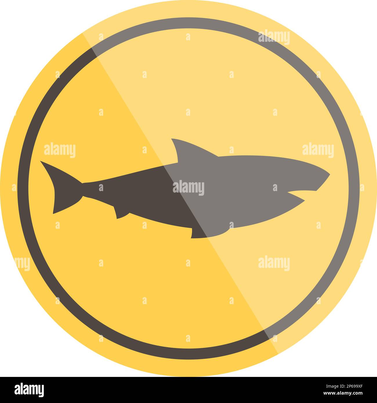 Shark sign icon cartoon vector. Beware danger. Closed zone Stock Vector ...