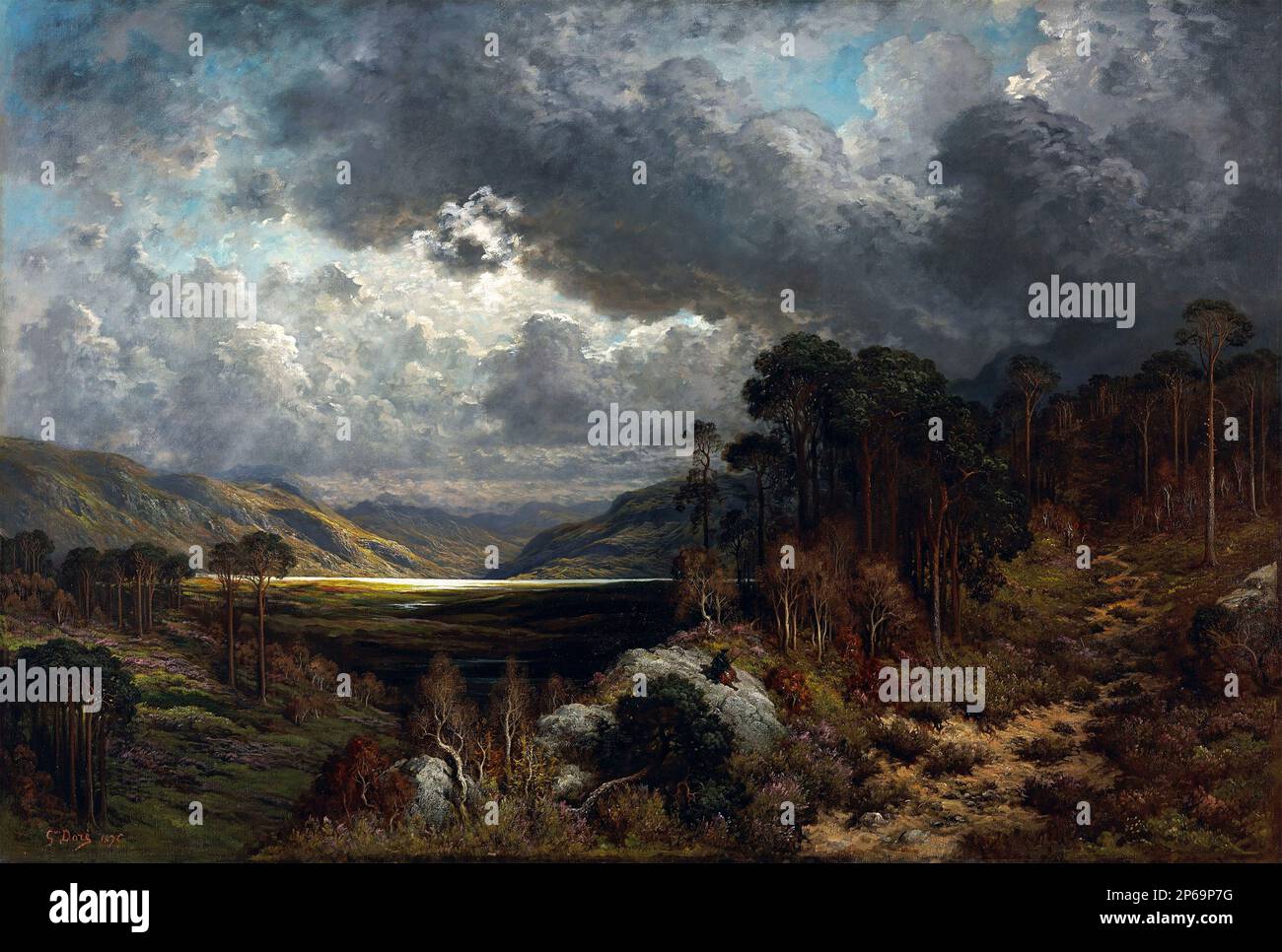 Souvenir of Loch Lomond by Gustave Dore (1832-1883), oil on canvas, 1875 Stock Photo
