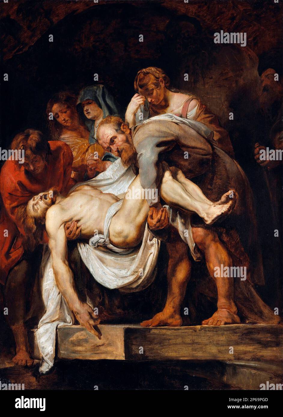 The Entombment by Peter Paul Rubens (1577-1640), oil on canvas, c. 1612-14 Stock Photo