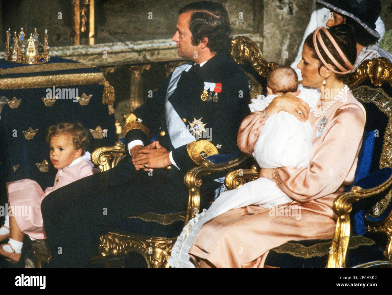 The Baptism of Prince Carl Philip in the Churce at Royal Palace in Stockholm 1979-08-31 Stock Photo