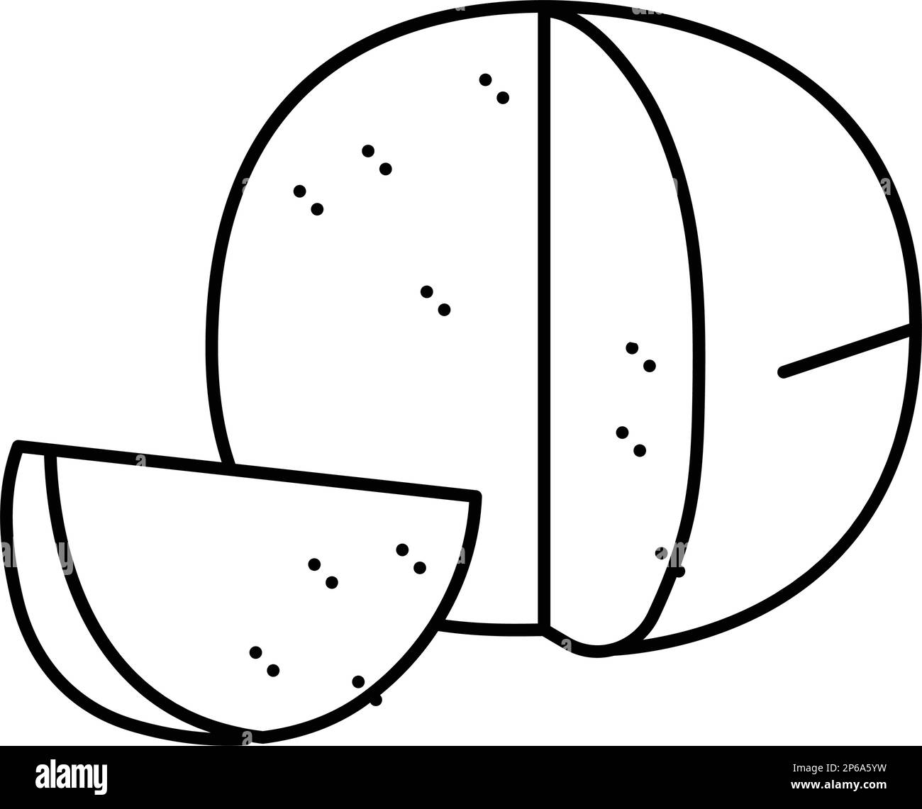 edam cheese food slice line icon vector illustration Stock Vector Image ...