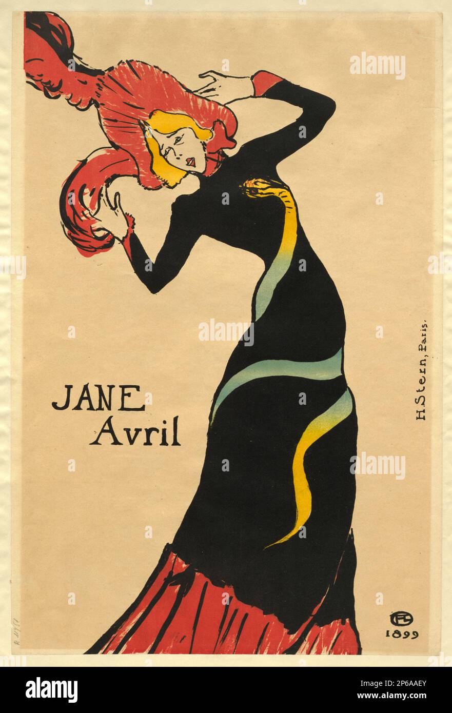 Jane Avril' 1890's Toulouse Lautrec Lithograph 'Jane Avril' (9