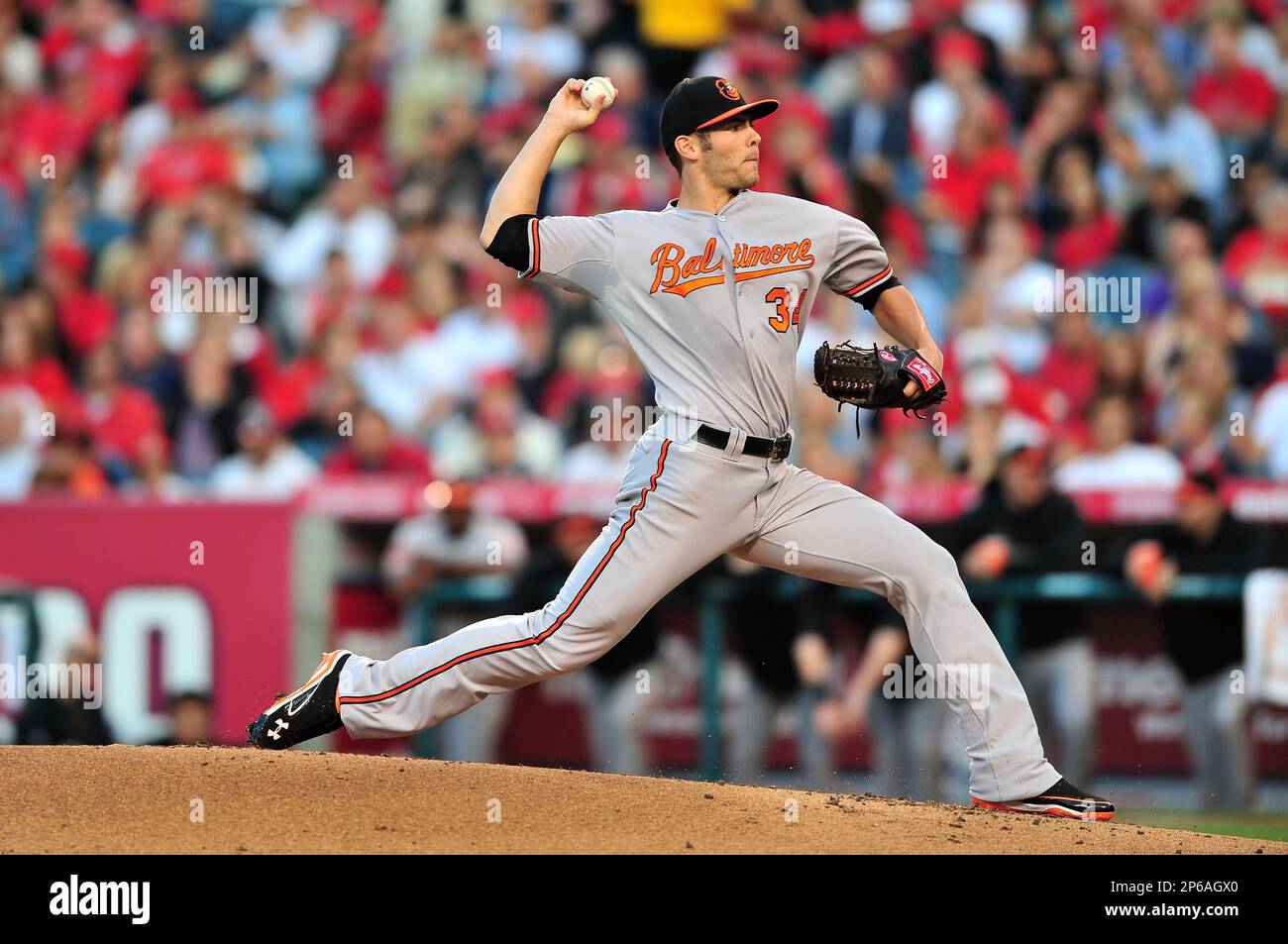 June 15, 2011 - Toronto, Ontario, Canada - Baltimore Orioles pitcher Jake  Arrieta (34) winds up during Wednesday nights game against the Toronto Blue  Jays at Rogers Centre in Toronto. The Toronto