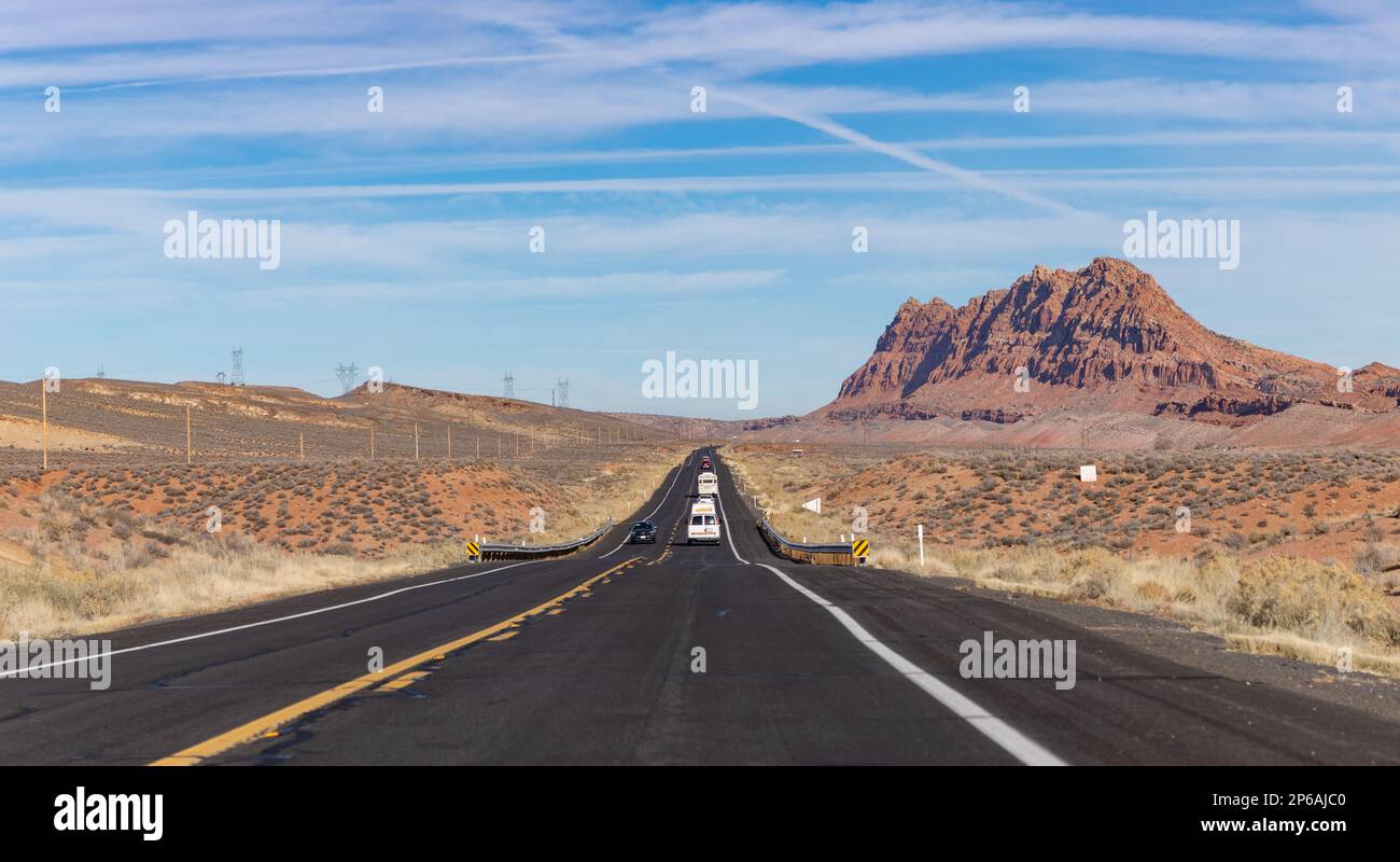 A Picture Of The U S Route 89 In Arizona And Its Rock Formation A Picture Of The Us Route 89 In Arizona And Its Rock Formation Landscape 2P6AJC0