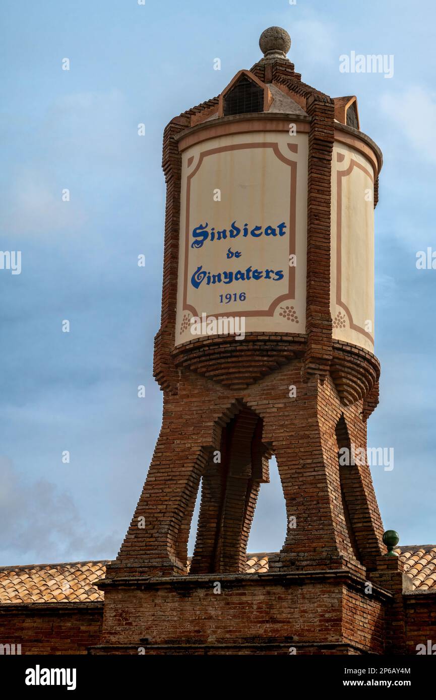 Tower of the water deposit in the Wine Cellar of the Winemakers' Union