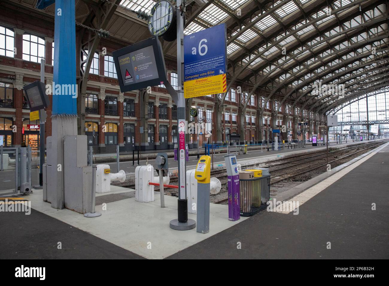 Lille France 07th Mar 2023 Lille Station Almost Empty Beacause Of 
