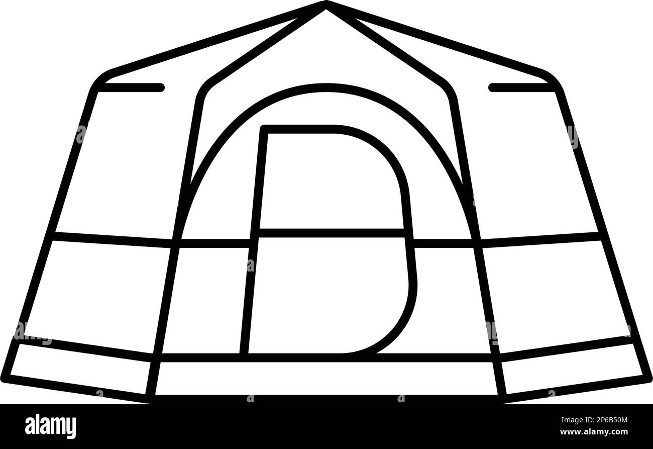 mountain tent vacation line icon vector illustration Stock Vector Image ...