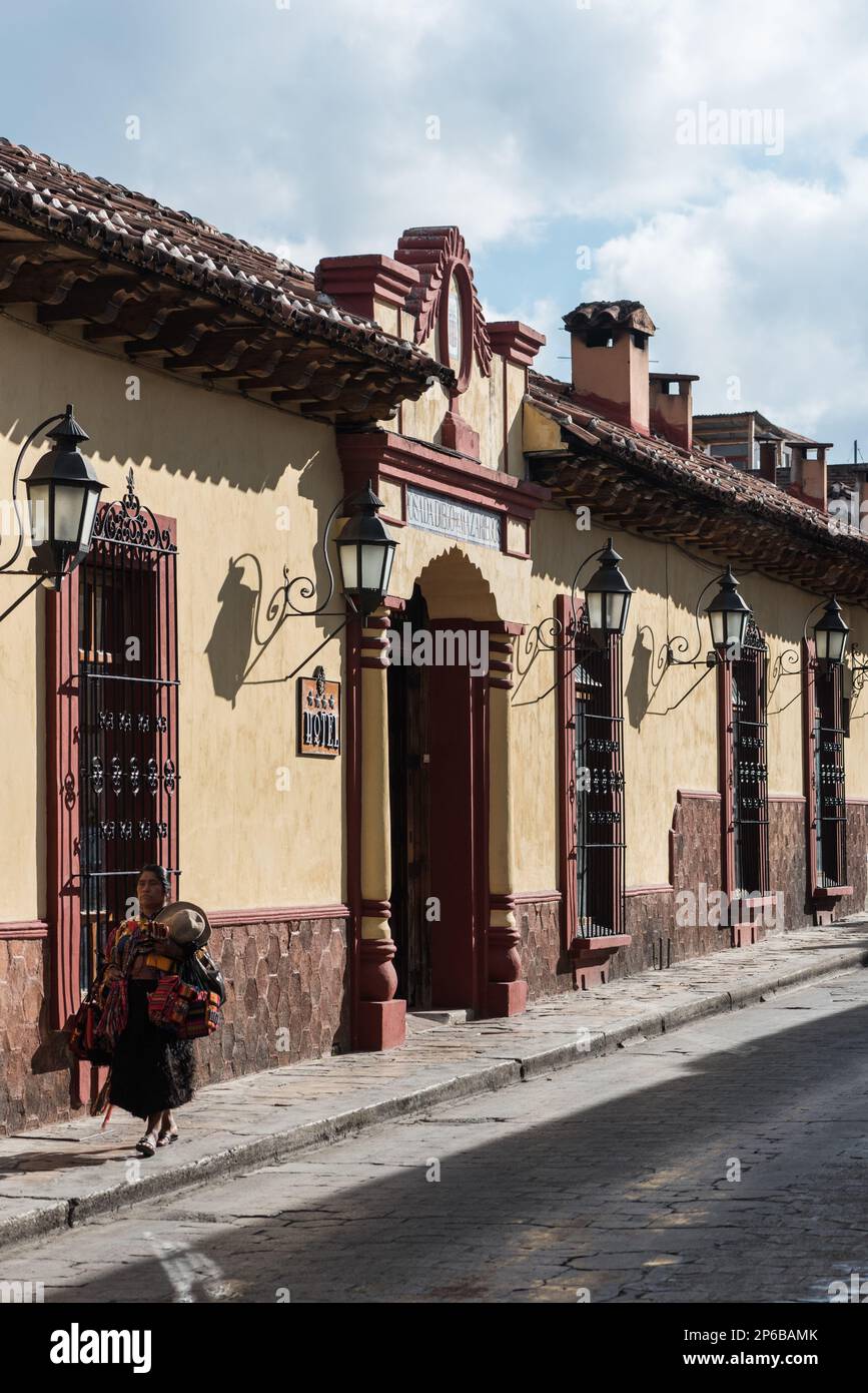 Street in San Cristobal de las Casas, Chiapas State, Mexico Stock Photo