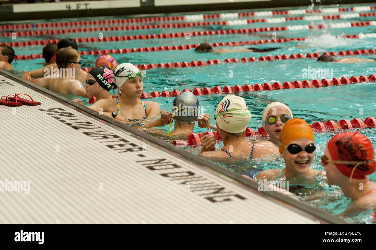 Children attending the Indiana University Swim Camp at the Counsilman