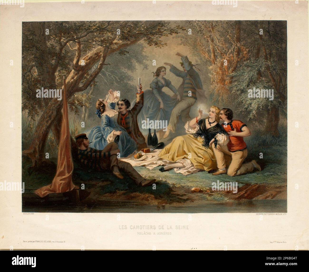 J. Bettannier, Les Canotiers de la Seine, Relâche à Asnières, 18401866