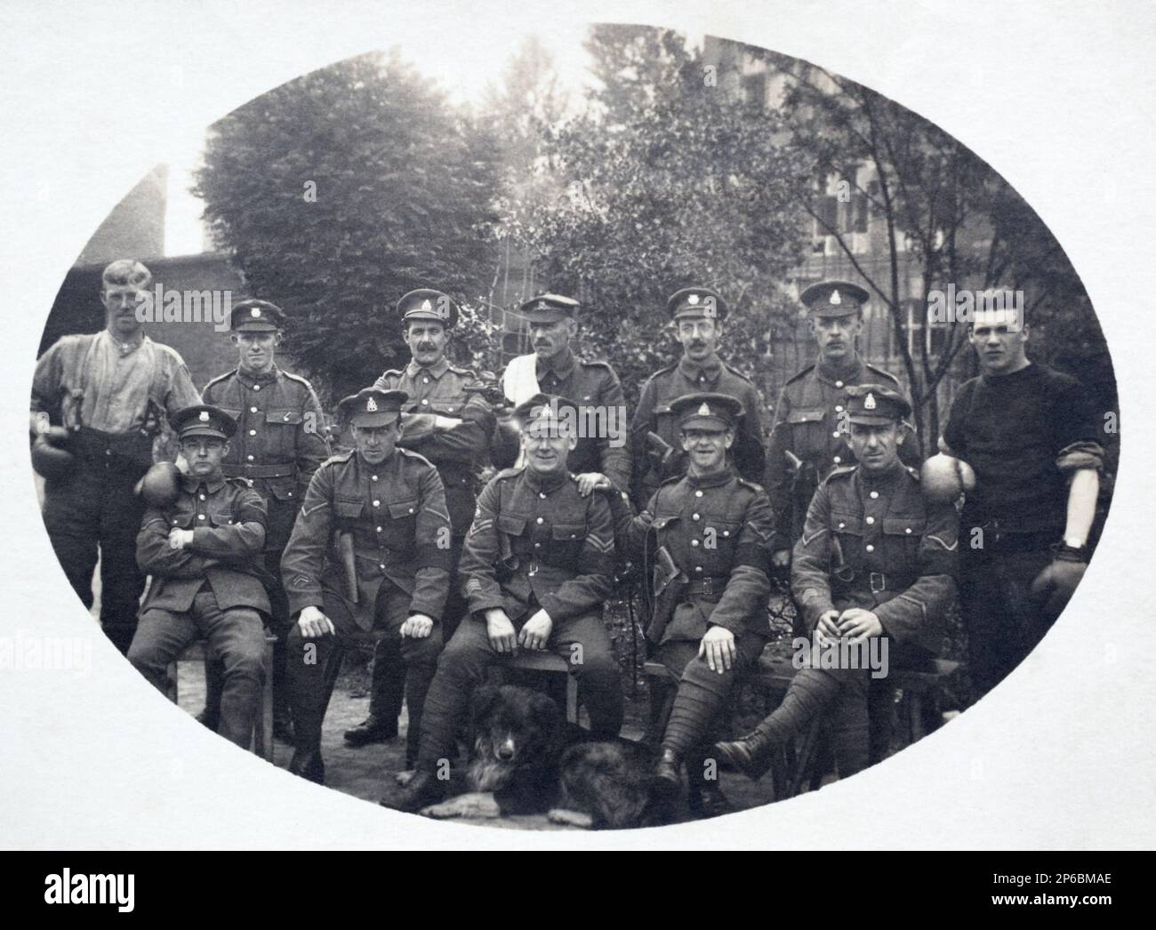 Soldiers of a Royal Army Ordnance Corps boxing team c.1919. Stock Photo