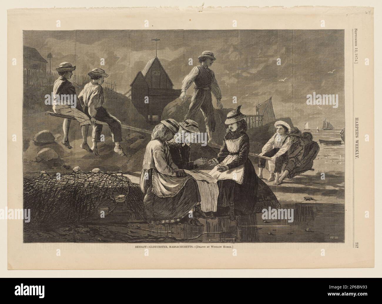 After Winslow Homer, Seesaw—Gloucester, Massachusetts, 12 Sept. 1874