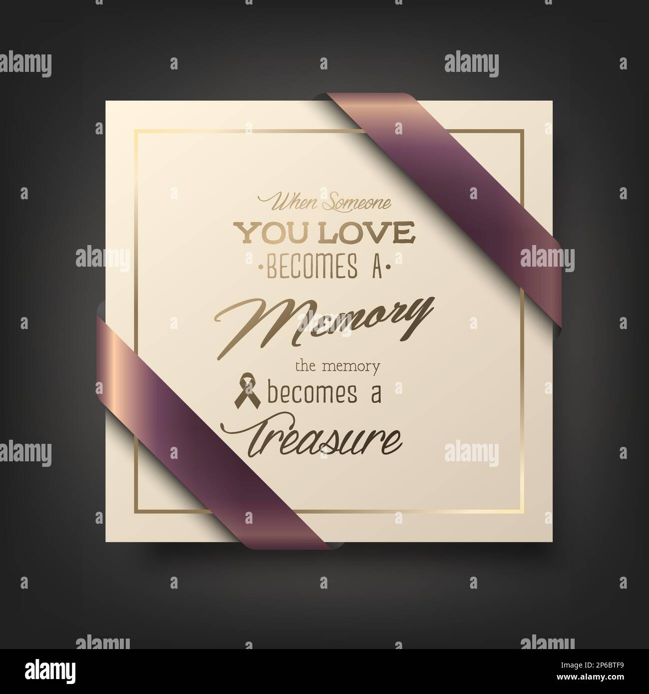 Vector Square Funeral Card. When Someone You Love Becomes a Memory the ...