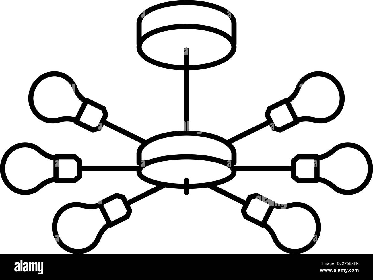 home lamp ceiling line icon vector illustration Stock Vector Image ...