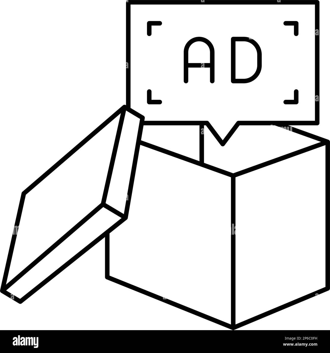 product placement advertising line icon vector illustration Stock
