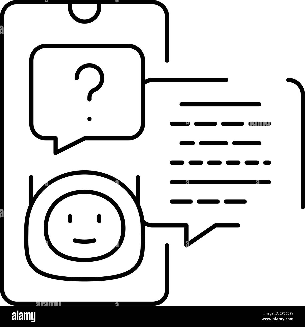 support chat bot line icon vector illustration Stock Vector Image & Art ...