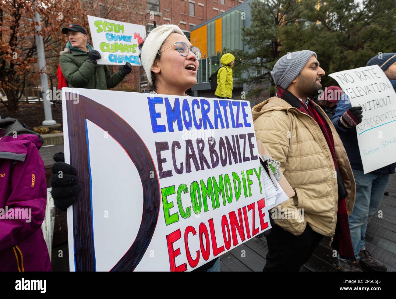 March 2, 2023. Boston, MA. Climate activists held a Boston Fee Party ...