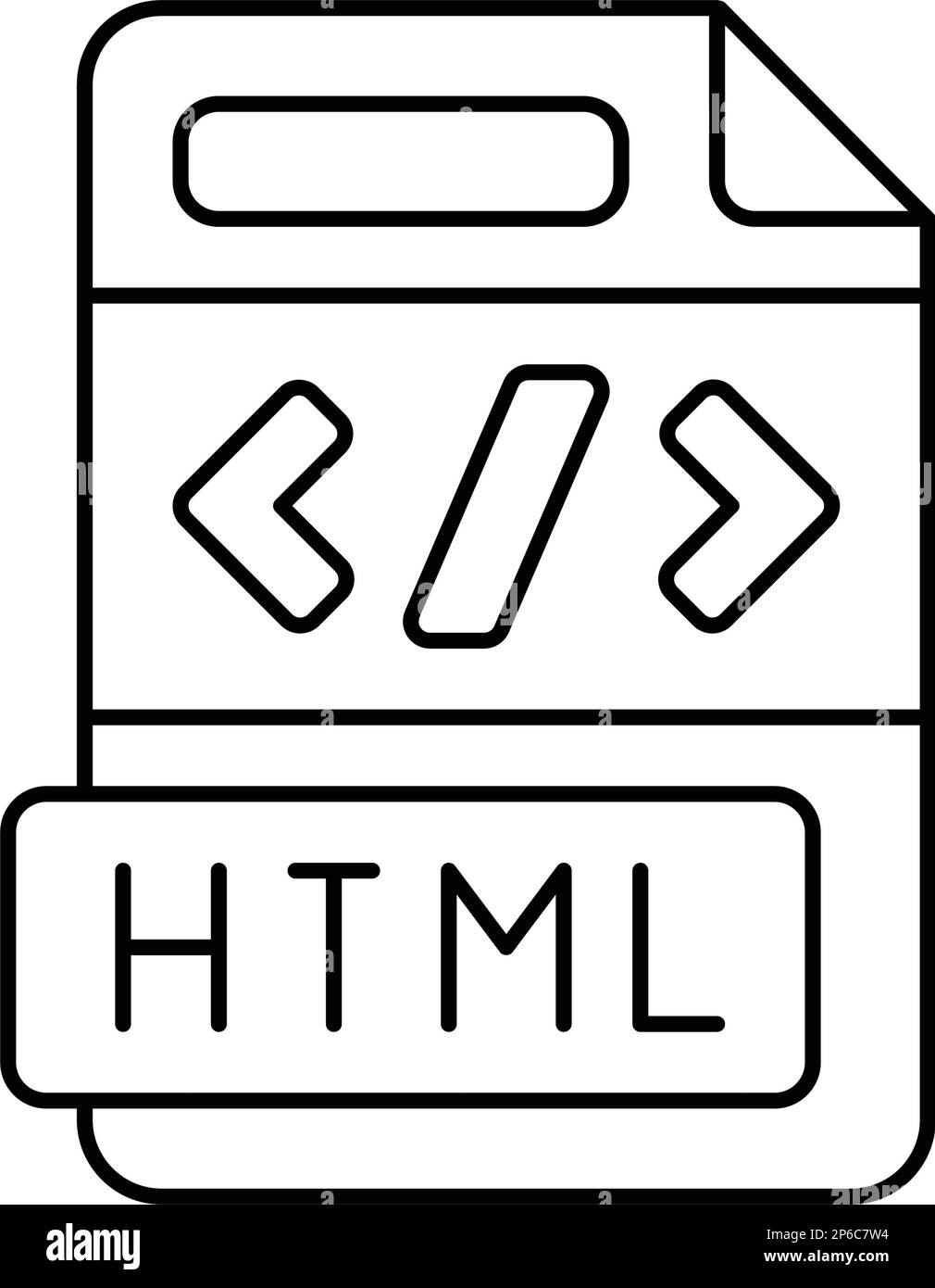 html file format document line icon vector illustration Stock Vector ...