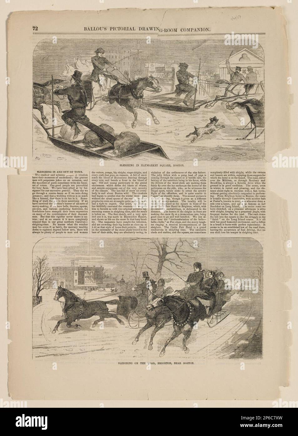 After Winslow Homer, Sleighing in Haymarket Square, Boston; Sleighing