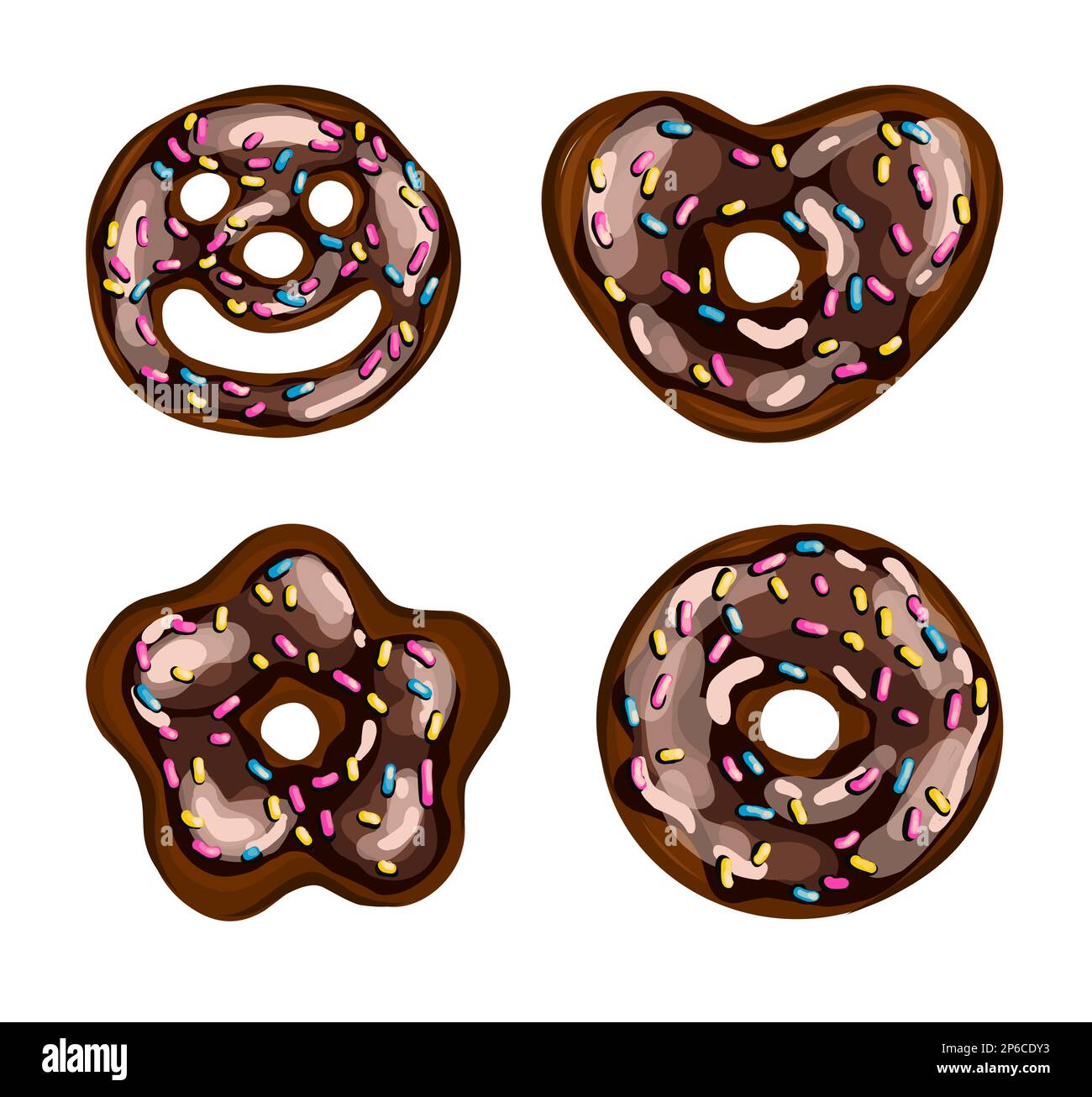 NATIONAL DONUT DAY.glazed sweet donut. Draw funny american kawaii