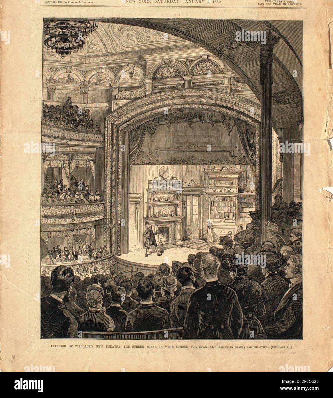 Thure Thulstrup, Interior of Wallack's New Theatre—The Screen Scene in