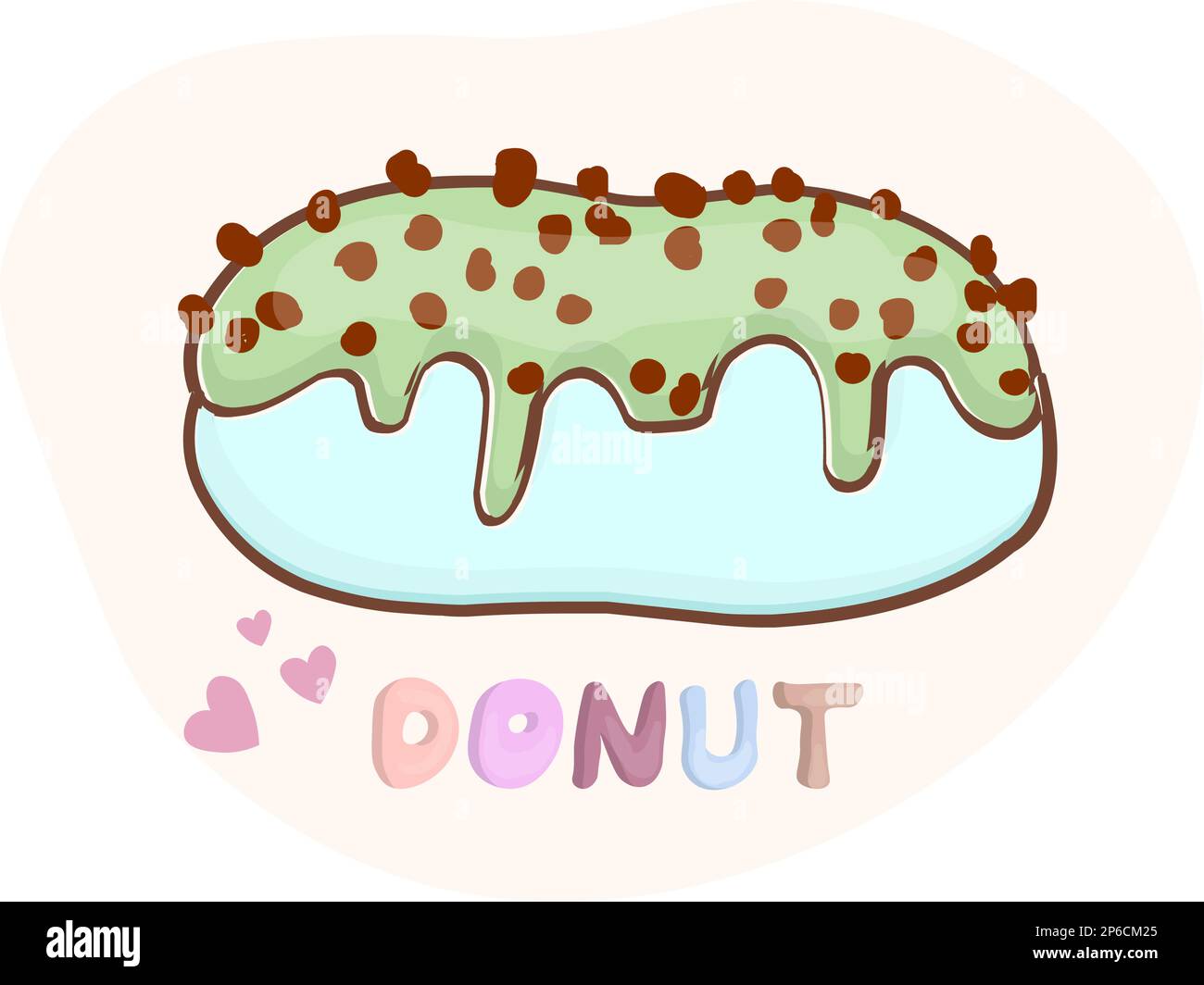 NATIONAL DONUT DAY.glazed sweet donut. Draw funny american kawaii
