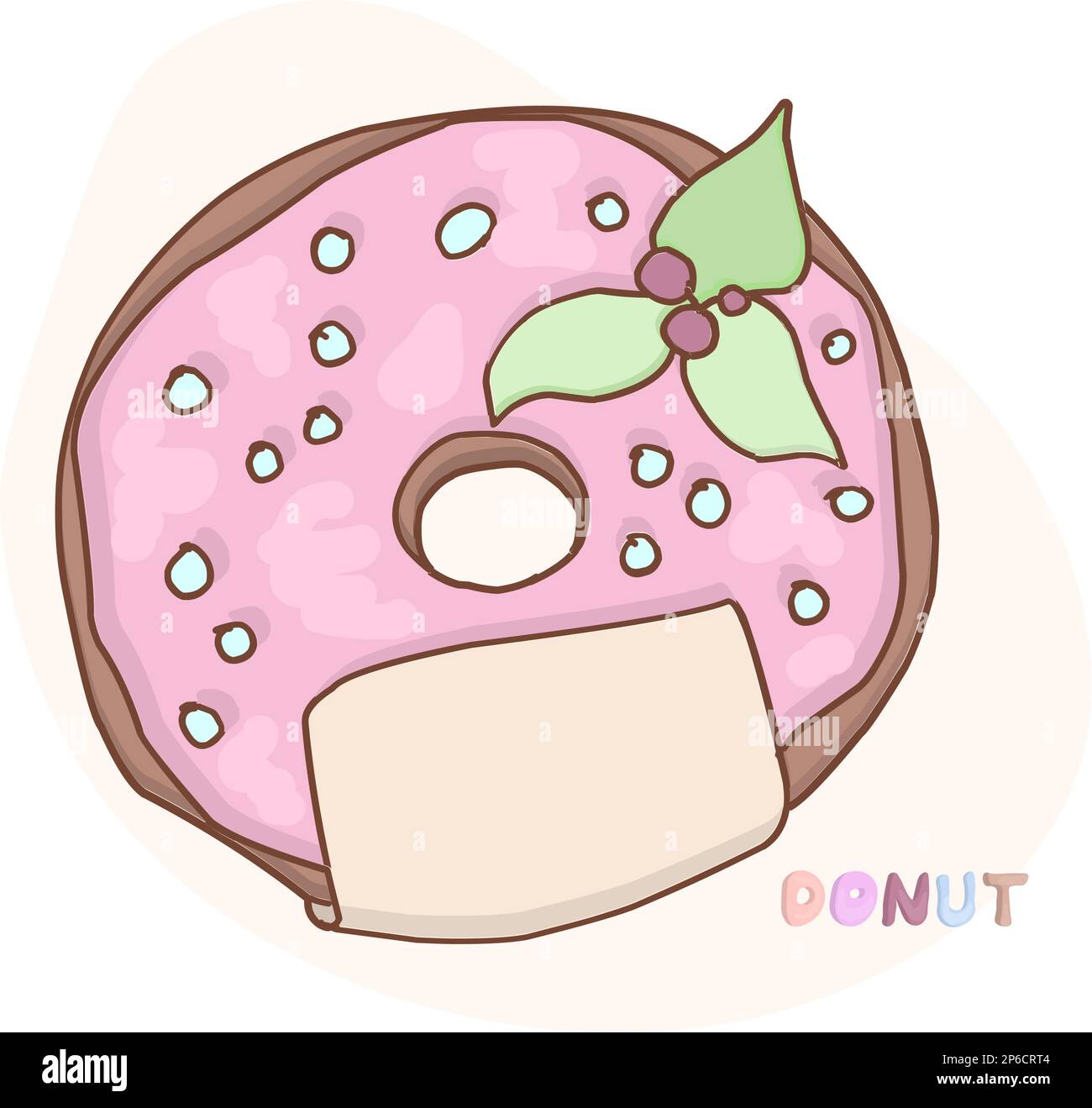 NATIONAL DONUT DAY.glazed sweet donut. Draw funny american kawaii