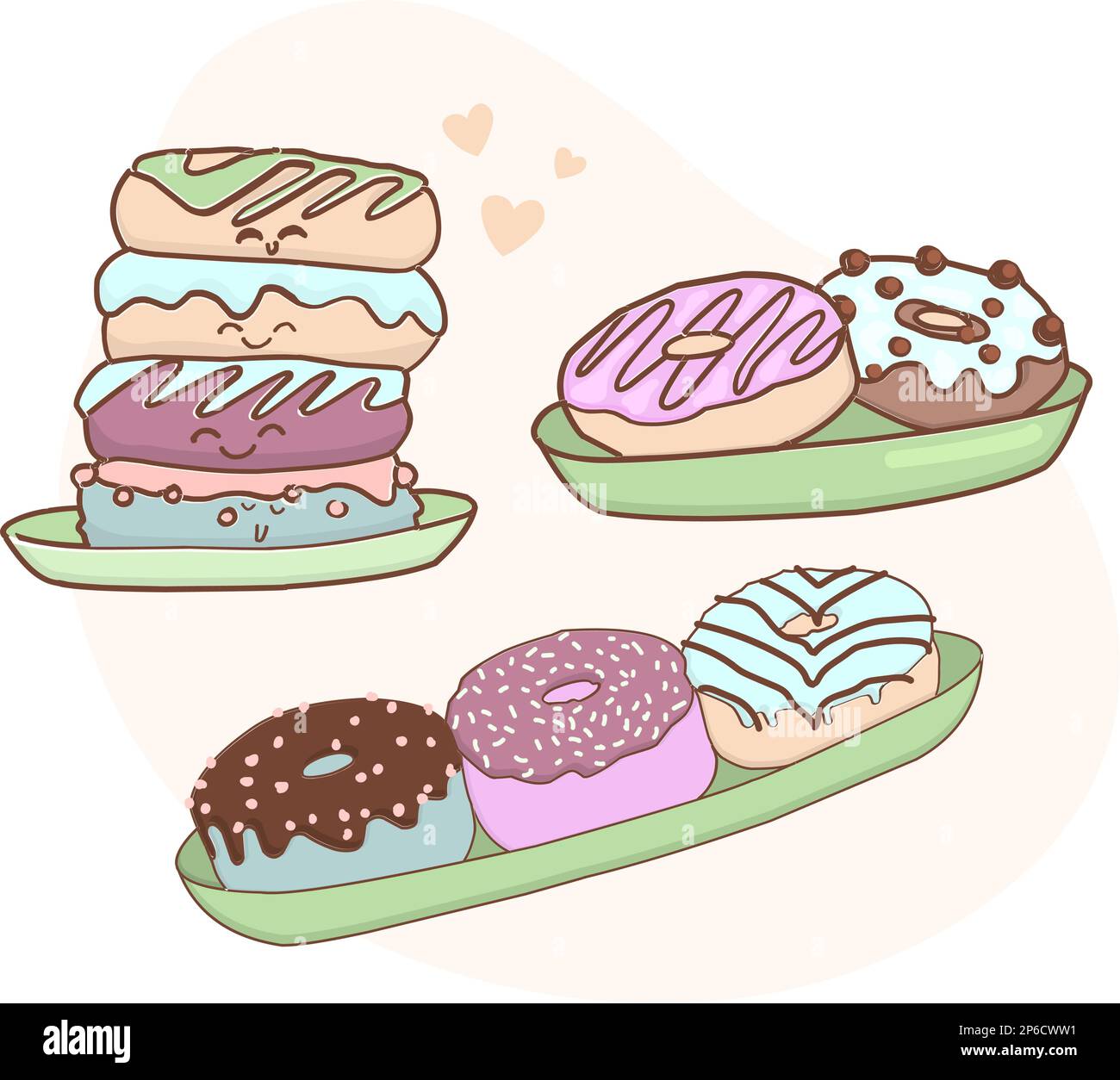 NATIONAL DONUT DAY.glazed sweet donut. Draw funny american kawaii