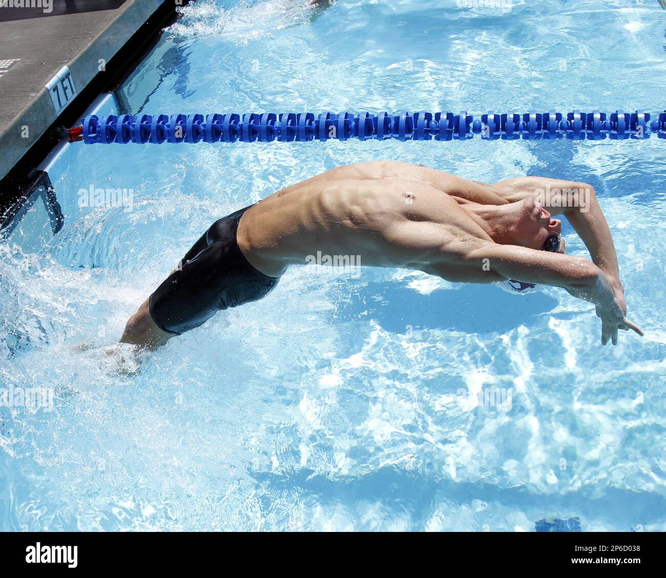 Macklin Groot (RSD-SI) in the Men's 100m Backstroke prelims, at the Speedo  Grand Challenge Swim Meet, on May 27, 2012, in Irvine, California. (AP  Photo/Wayne Jones Stock Photo - Alamy