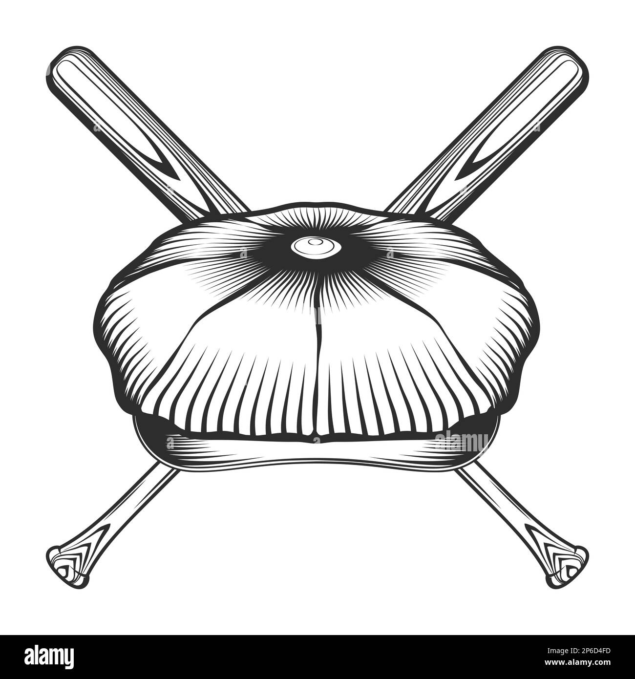 Flat cap with baseball bat club emblem design elements template in