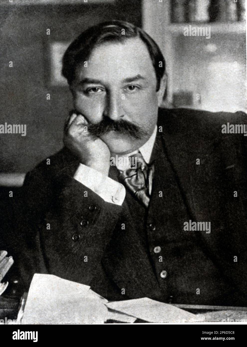The french play writer  and dramatist G. A. ( Gaston Armand ) DE CAILLAVET ( 1869 - 1915 ) of Comedie-Française . Son of Albert Arman de Caillavet and Leontine Lippmann , the muse of Anatole France . Married in 1893 with Jeanne Pouquet . Her daugther Suzanne De Caillavet  marry the  writer  André Maurois . From 1901 to 1915 DE CAILLAVET wrote in collaboration with Robert de Flers numerous Operettes and comedies de boulevard : Les travaux d'Hercule ( Le pillole d' Ercole ) , 1901 , was the most celebrated. - LETTERATO - SCRITTORE - LETTERATURA - Literature -   drammaturgo - TEATRO - THEATRE - c Stock Photo