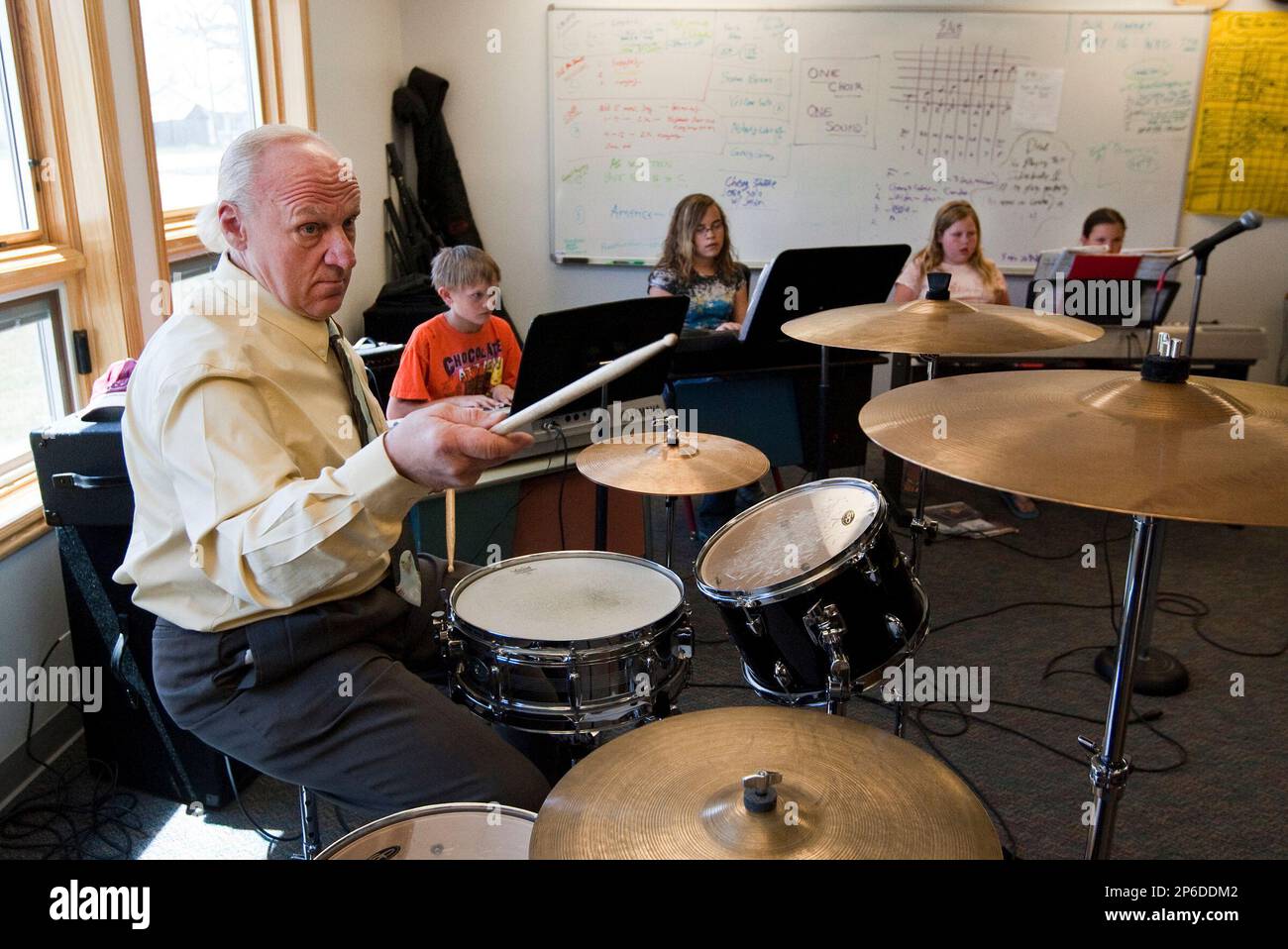 John Steinhardt, aka Schizoid Johnny, cues one of his students during