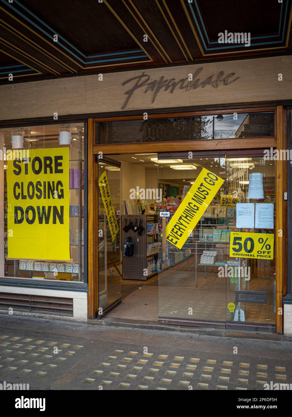 Paperchase closing down sale - Paperchase store closure. Paperchase shop closure. Paperchase is closing a number of stores after the brand was sold. Stock Photo