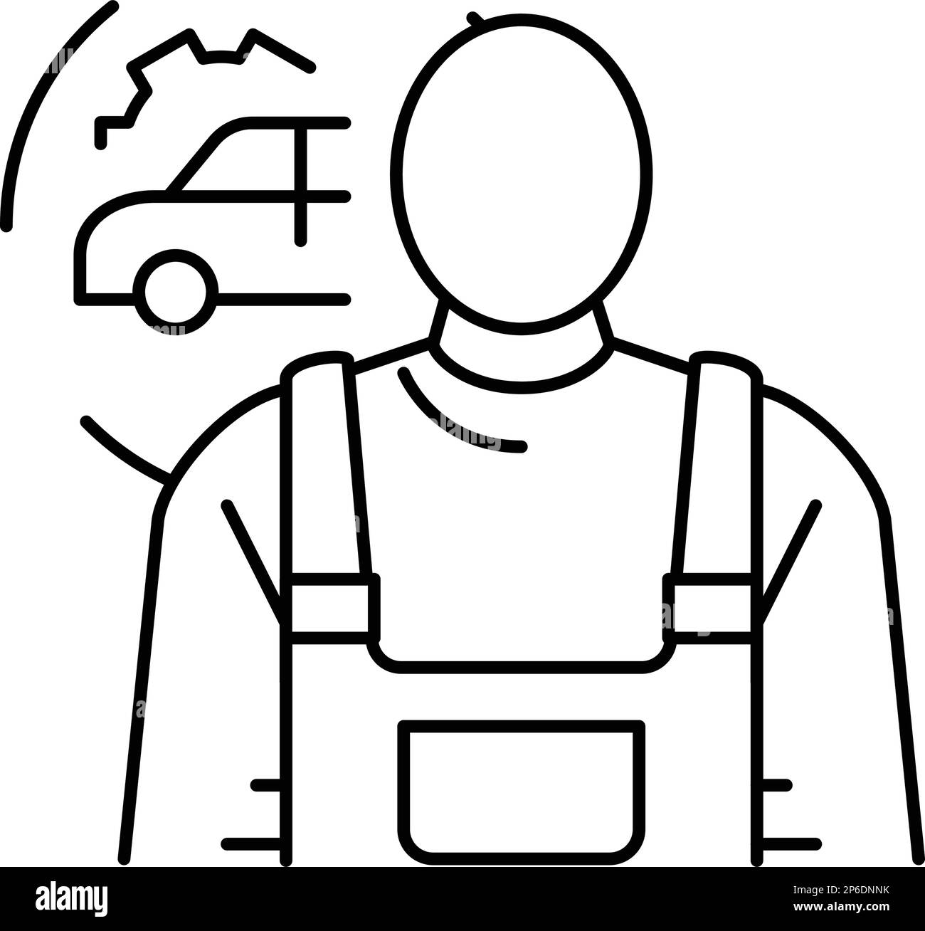 automotive body and glass repairer line icon vector illustration Stock ...