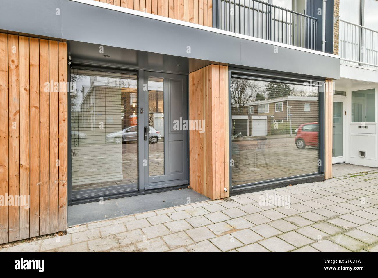 the outside of a building that is being used as an apartment or