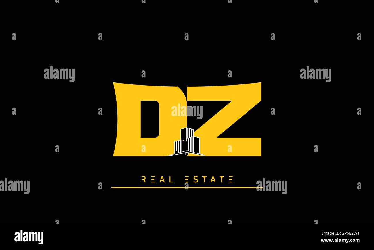 Real Estate letters Initials Monogram logo DZ , ZD Stock Vector