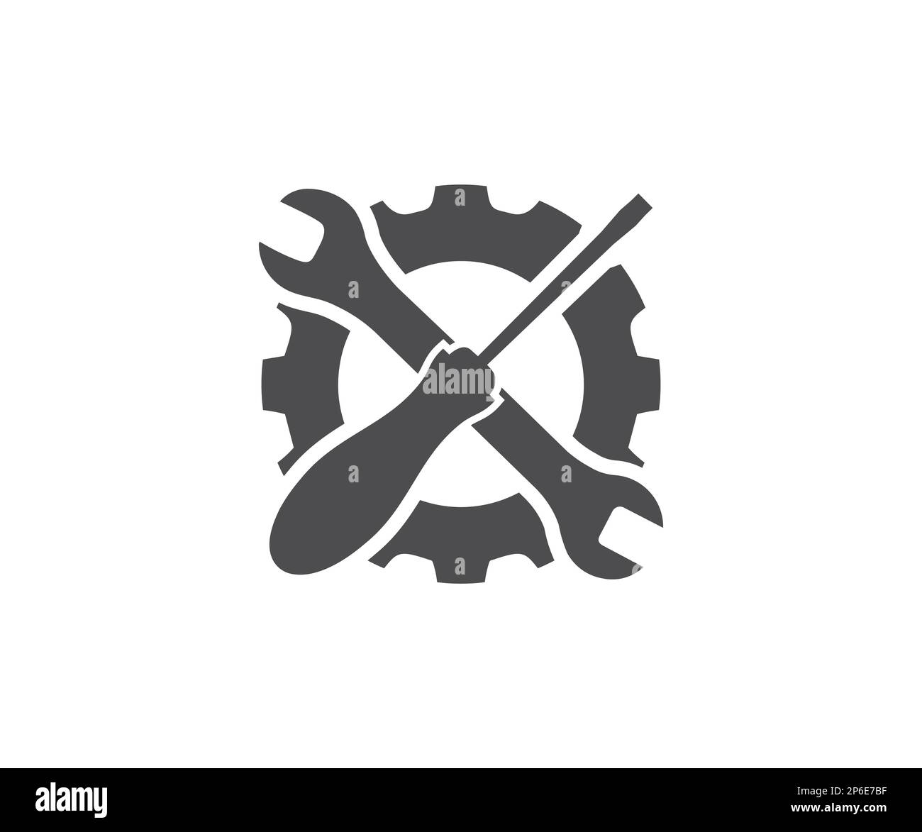 Spanner logo design element. Key tool, tools. Tools and Service. Settings and repair, service vector design and illustration. Stock Vector