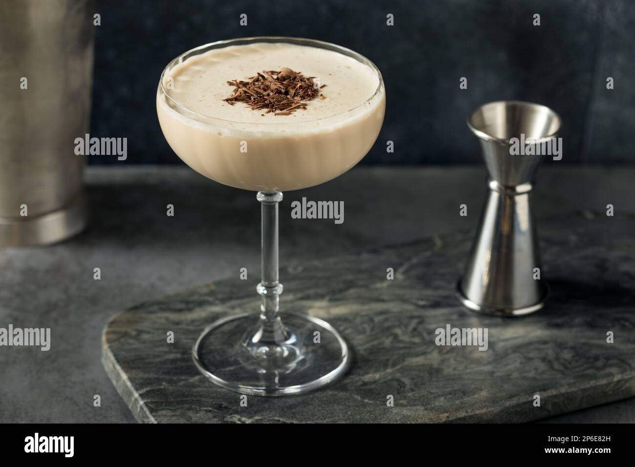 Boozy Frozen Mudslide Cocktail with Coffee and Vodka Stock Photo