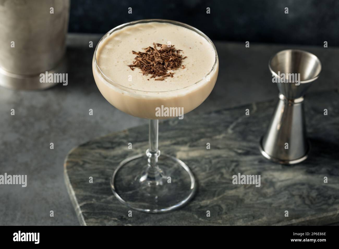 Boozy Frozen Mudslide Cocktail with Coffee and Vodka Stock Photo