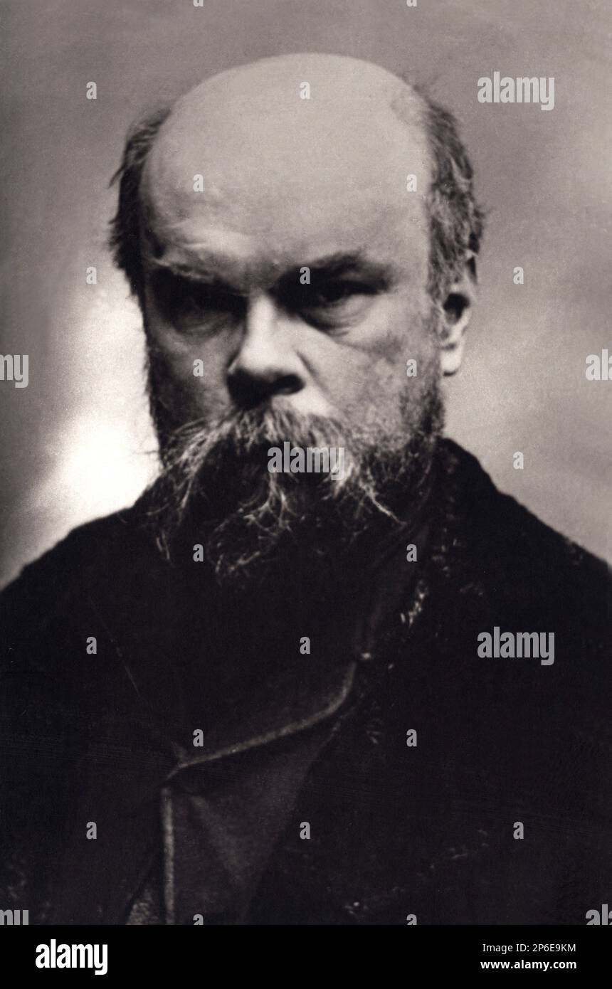 The french  poet PAUL VERLAINE ( 1844 - 1896 ) lover of young poet Arthur Rimbaud , photo by Otto , Paris . - POETA - POESIA - POETRY - LETTERATURA - LITERATURE - letterato - GAY - Homosexual - Homosexuality - Omosessualità - LGBT - - Omosessuale - portrait - ritratto - MAUDIT - POETA MALEDETTO - BOHEME - BOHEMIEN - beard - barba  ----  Archivio GBB Stock Photo