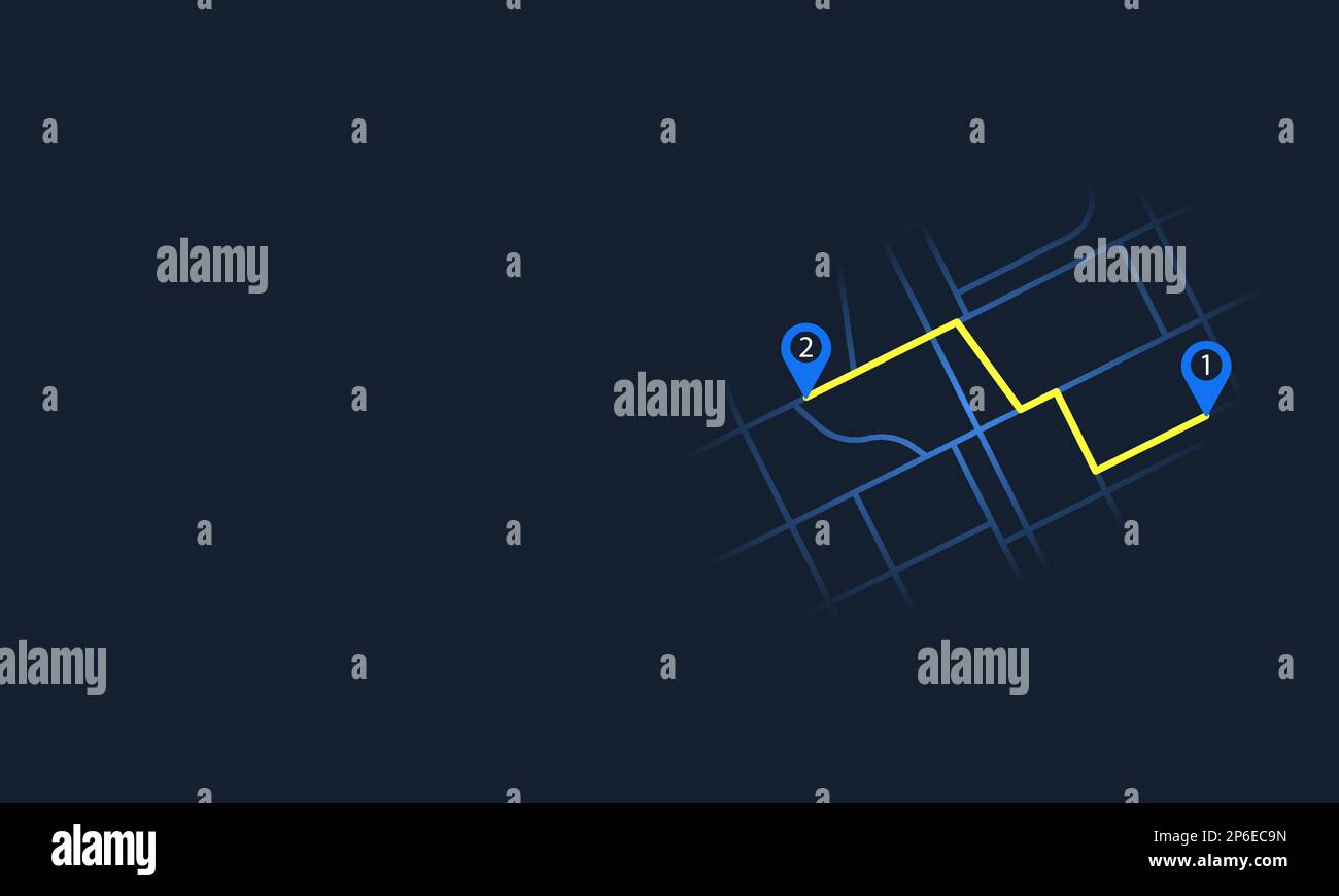 Route map with points. Online service, Delivery, Vehicle rent Stock