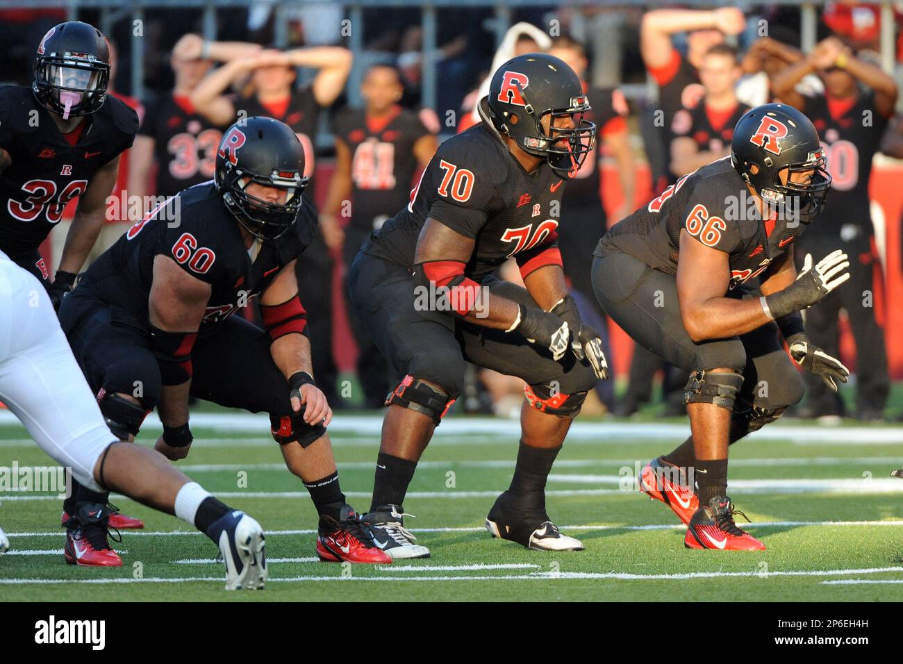 Rutgers University Scarlet Knights offensive lineman Caleb Ruch (60 ...