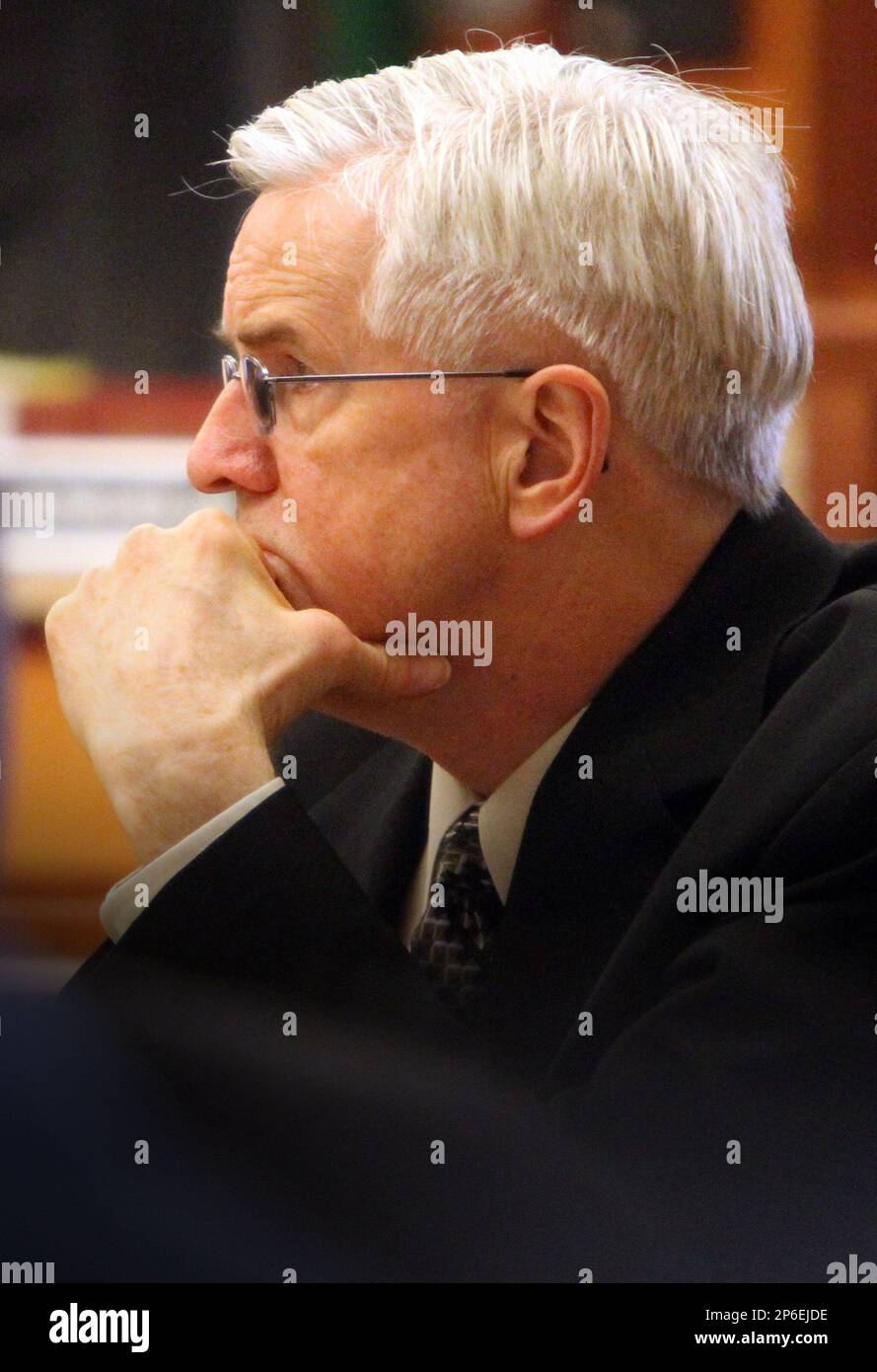 Steve Powell listen #39 s the second day of his trial on voyeurism charges