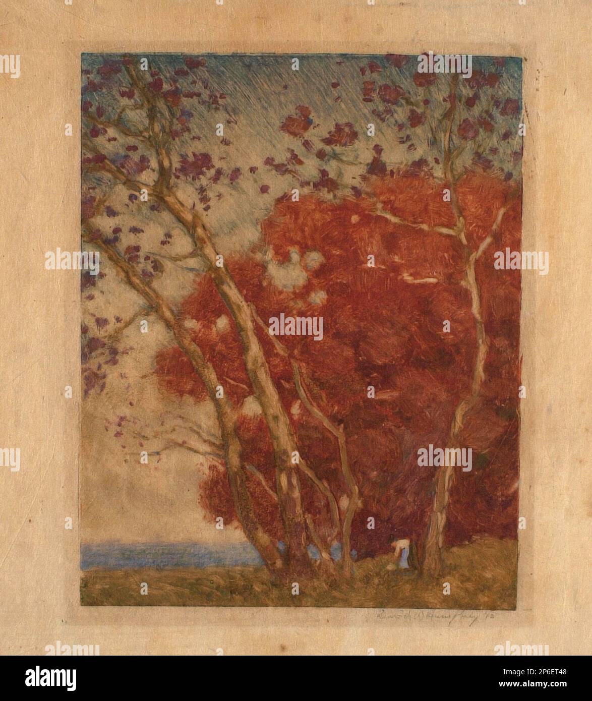 David W. Humphrey, Oaks and Sycamores (Indian Summer), 1912, color ...