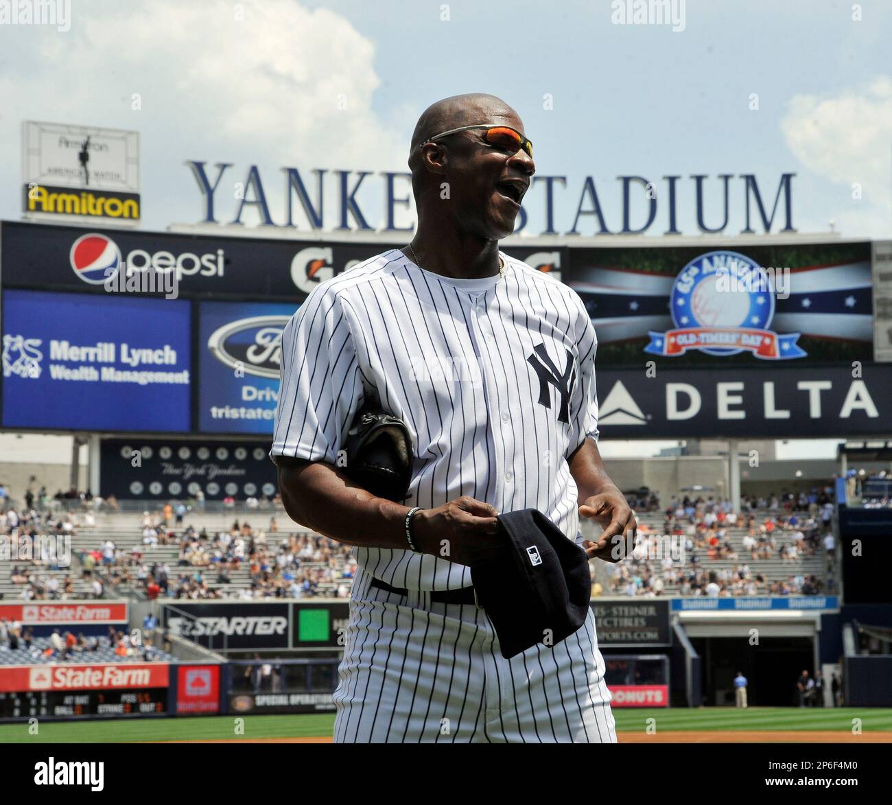 Former New York Yankees outfielder Darryl Strawberry during Old