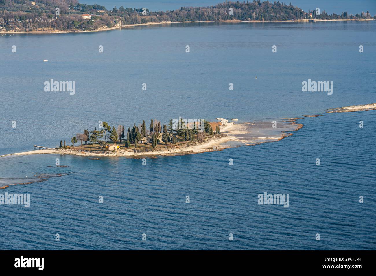 Aerial view of the Rabbit Island in the Lake Garda Stock Photo - Alamy