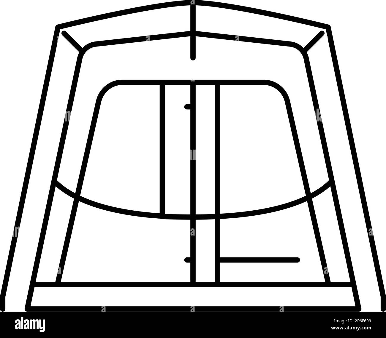 hiking tent vacation line icon vector illustration Stock Vector Image ...