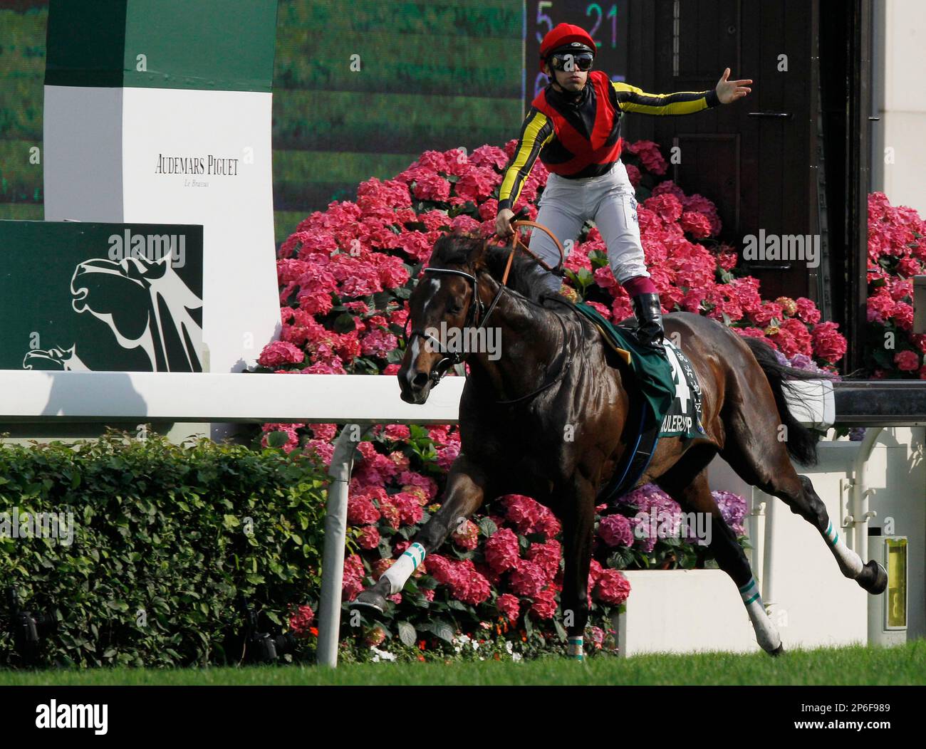 Italian jockey Umberto Rispoli riding Japanese horse Rulership