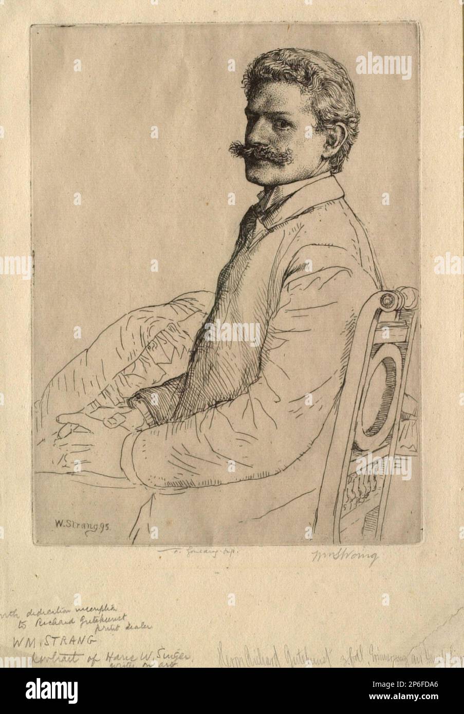 William Strang, Portrait of Hans W. Singer, 1895, etching on laid paper. Stock Photo