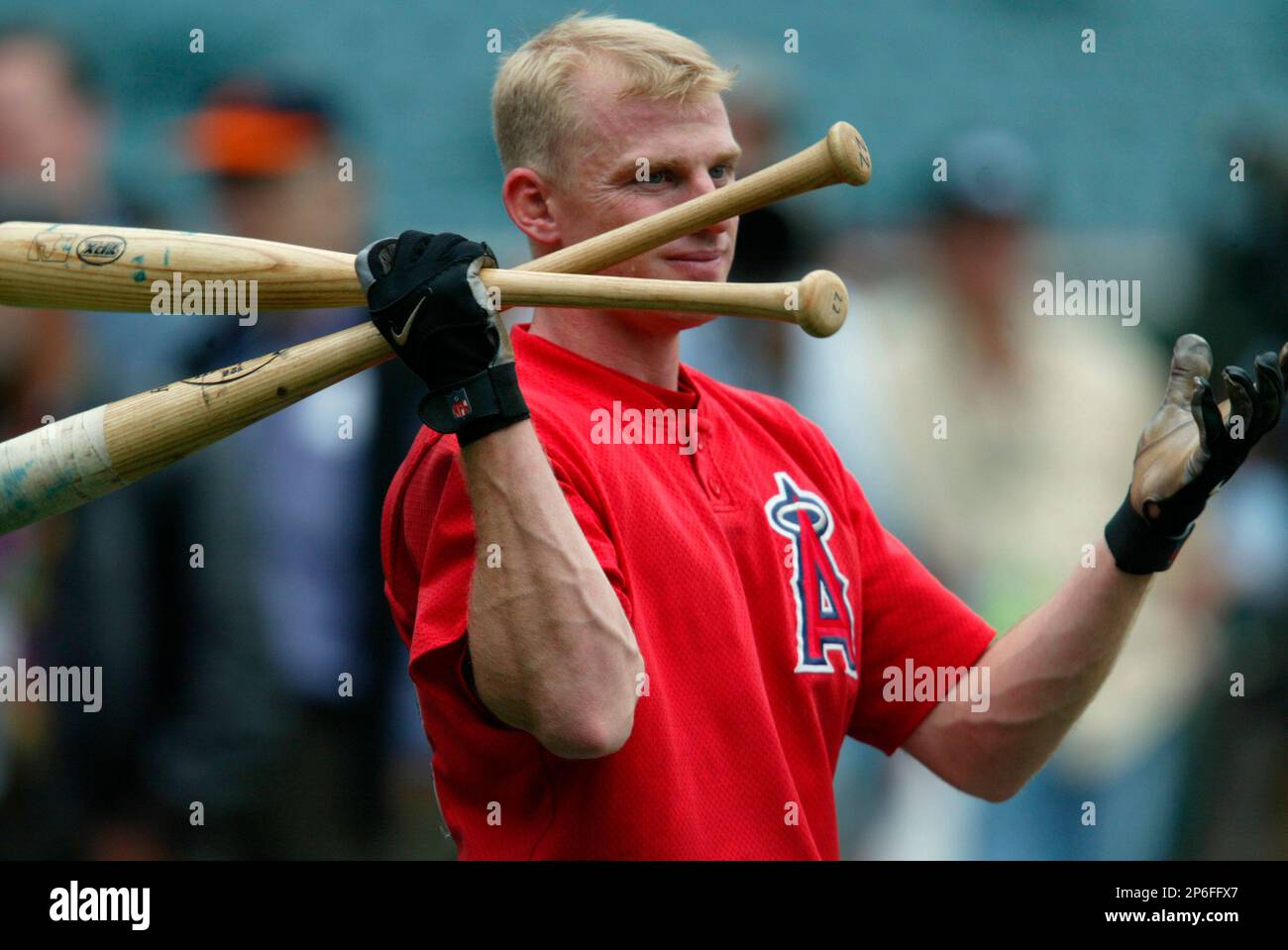 David Eckstein the Angels shortstop up to bat in the World Series